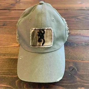Browning Hunting Distressed Adjustable Hat Camouflage Gorpcore Outdoors OS